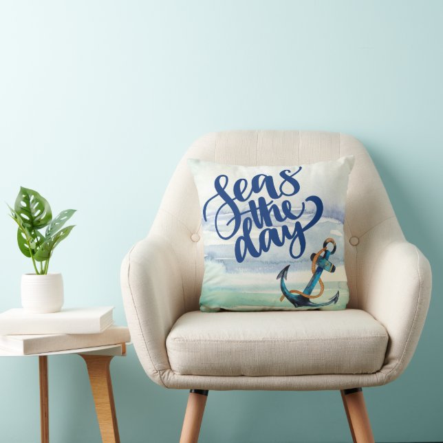 Seas the Day Anchor Pillow (Chair)