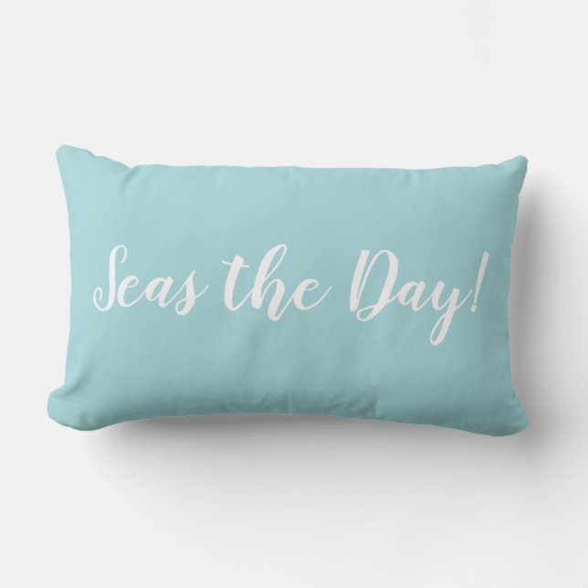 Seas the Day Beach Decor Lumbar Cushion (Front)