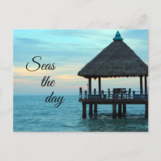 Seas the day beach postcard (Front)