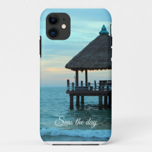 Seas the Day Beach Tiki Hut iPhone 11 Case