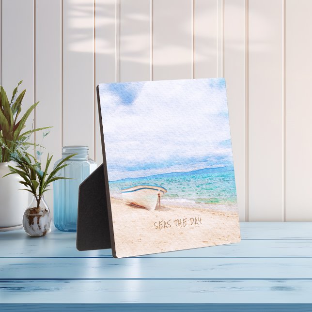 Seas The Day Beached Fishing Boat Plaque (Creator Uploaded)