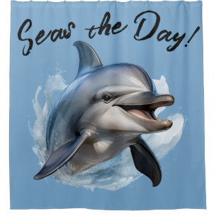 "Seas the Day!" Customisable Shower Curtain