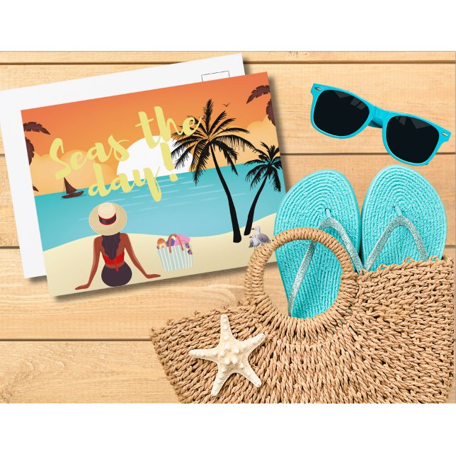 Seas The Day Cute Postcard (Creator Uploaded)