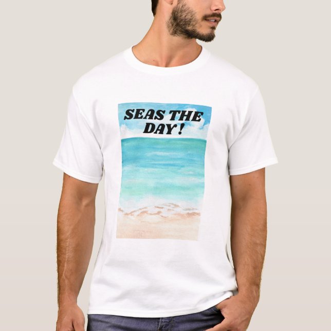 Seas the Day Cute Summer Vibes T-Shirt (Front)