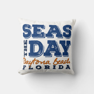 Seas the Day Daytona Beach Florida pillow