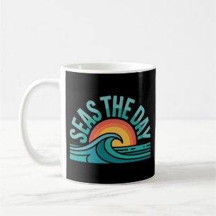 Seas the Day Motivational Ocean Sunrise Coffee Mug