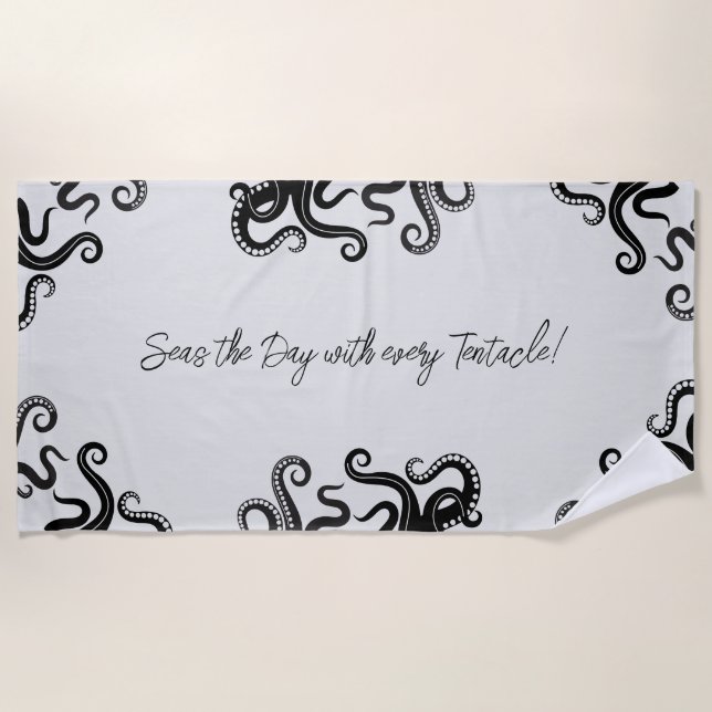 Seas the Day Octopus  Beach Towel (Front)