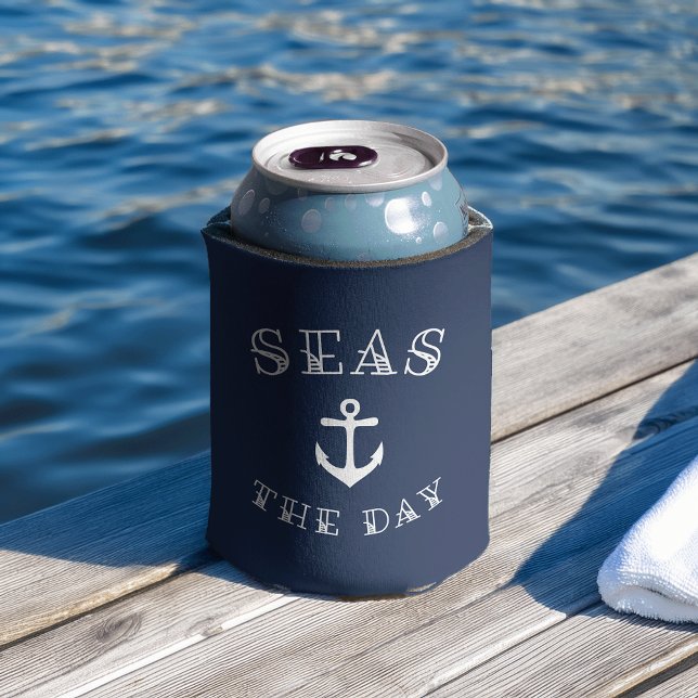 Seas the Day | Personalised Beach House or Boat Can Cooler (Creator Uploaded)