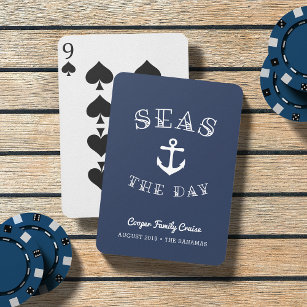 Seas the Day   Personalised Family Vacation Playing Cards