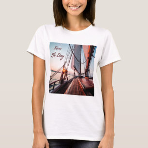 Seas The Day Sailing Boating Ocean T-Shirt
