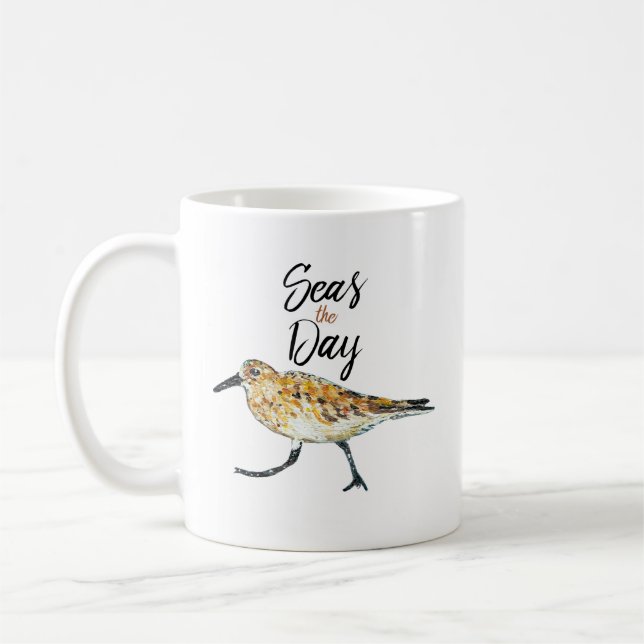 Seas The Day Sandpiper Mug (Left)