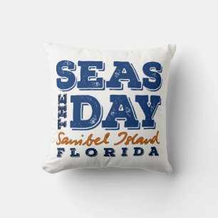 Seas the Day Sanibel Island Florida pillow