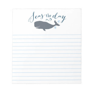 Seas the Day Vintage Whale Notepad
