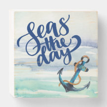 Seas the Day Wood Box Sign