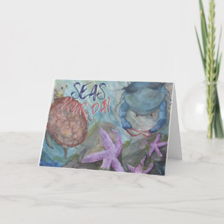 Seas Your Day Any Occasion watercolor seascapecard Card