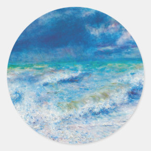 Seascape (1897) by Pierre-Auguste Renoir Classic Round Sticker