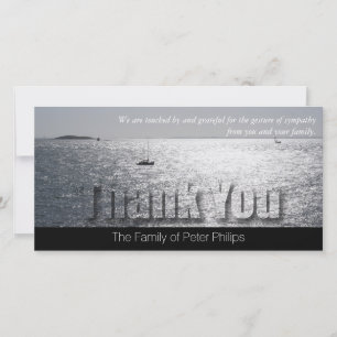 Seascape 2 Modern Sympathy Thank You Card
