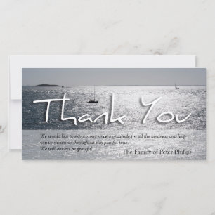 Seascape 3 Modern Sympathy Thank You Card