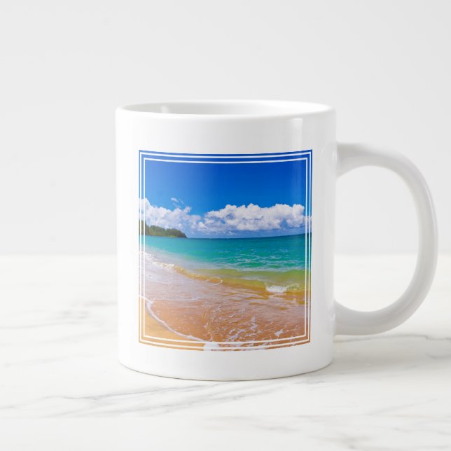 Seascape Along Hanalei Bay Large Coffee Mug (Right)
