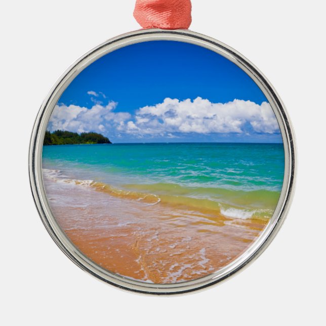 Seascape Along Hanalei Bay Metal Ornament (Front)