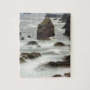 Seascape and sea stacks, Shetland Jigsaw Puzzle