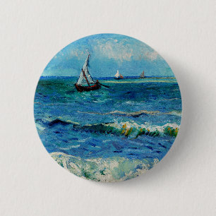 Seascape at Les Saintes-Maries Fine Art 6 Cm Round Badge