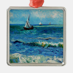 Seascape at Les Saintes-Maries Fine Art Metal Ornament