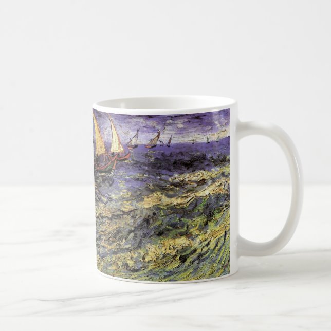 Seascape at Saintes Maries by Vincent van Gogh Coffee Mug (Right)