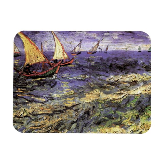 Seascape at Saintes Maries by Vincent van Gogh Magnet (Horizontal)