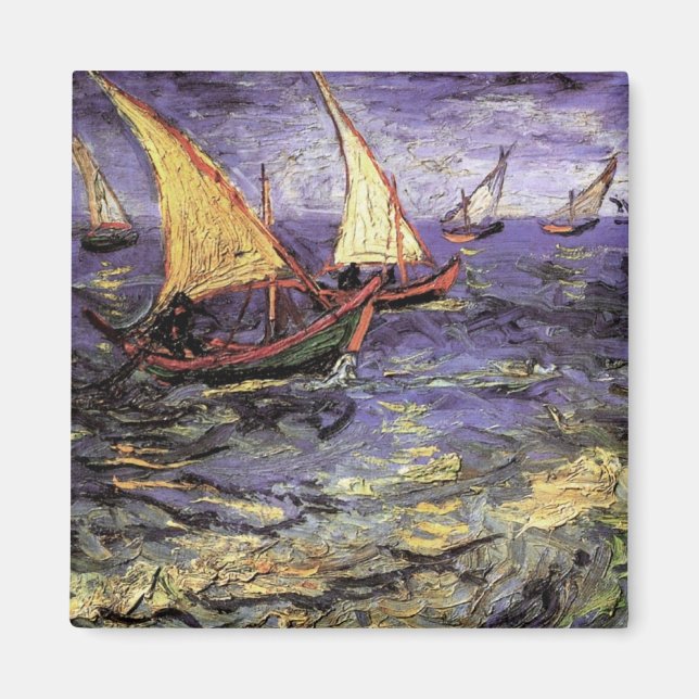 Seascape at Saintes Maries by Vincent van Gogh Magnet (Front)