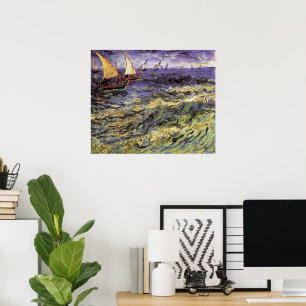 Seascape at Saintes Maries by Vincent van Gogh Poster