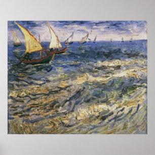 Seascape at Saintes-Maries by Vincent van Gogh Poster