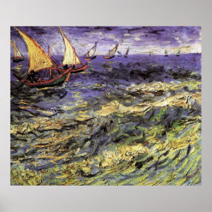 Seascape at Saintes-Maries by Vincent van Gogh Poster