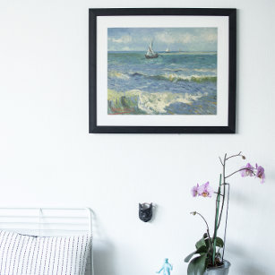 Seascape at Saintes Maries by Vincent van Gogh Poster