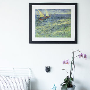 Seascape at Saintes Maries by Vincent van Gogh Poster