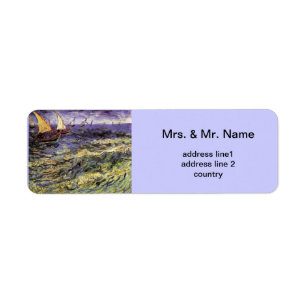 Seascape at Saintes-Maries by Vincent van Gogh Return Address Label