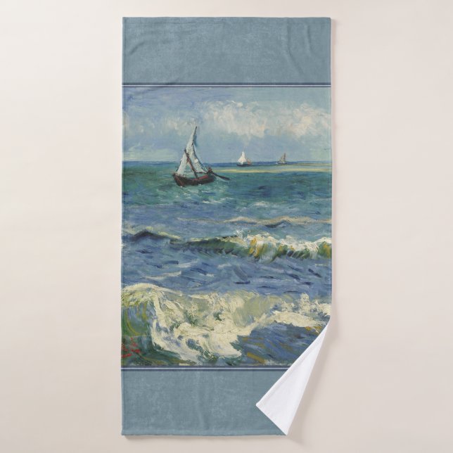 Seascape at Saintes-Maries de la Mer by van Gogh Bath Towel (Bath Towel)