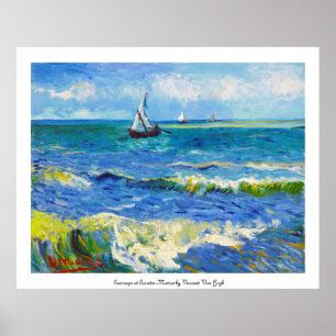 Seascape at Saintes-Maries Vincent Van Gogh Poster