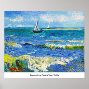Seascape at Saintes-Maries Vincent Van Gogh Poster