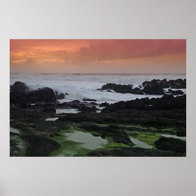 Seascape at sunset poster (Front)