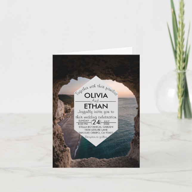 Seascape beach celebration Wedding Invitation (Front)