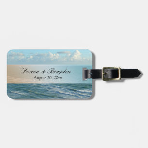 Seascape Beach Wedding Blue Ocean Luggage Tag