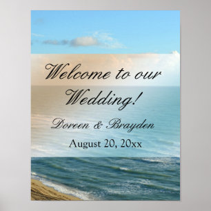 Seascape Beach Wedding Blue Ocean Poster
