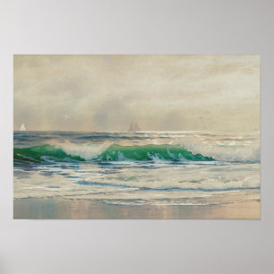 Seascape by Alfred Bricher Poster