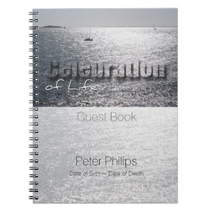 Seascape Celebration of Life Custom Guest Book