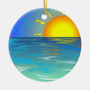Seascape Ceramic Ornament