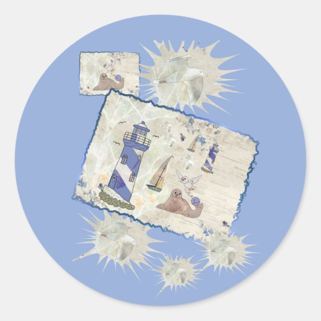 Seascape Classic Round Sticker (Front)