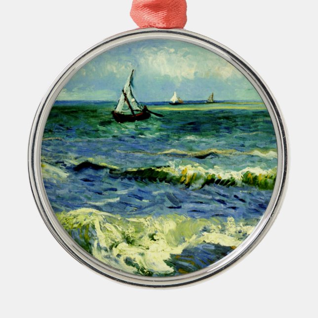 Seascape, fine art painting by Van Gogh Ornament (Front)