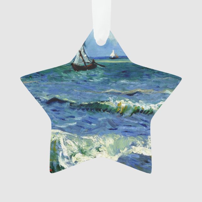 Seascape, fine art painting by Van Gogh Ornament (Front)