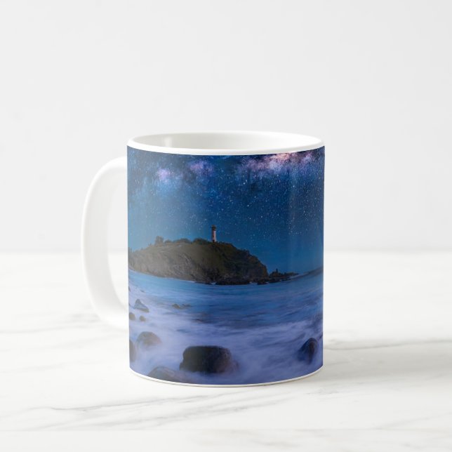 Seascape Lighthouse | Milky Way Lanta Island Krabi Coffee Mug (Front Left)
